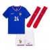 Camiseta Francia Ibrahima Konate #24 Primera Equipación Replica Eurocopa 2024 para niños mangas cortas (+ Pantalones cortos)